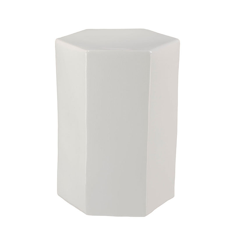Ceramic Hexagon Side Table - White | The Company Store