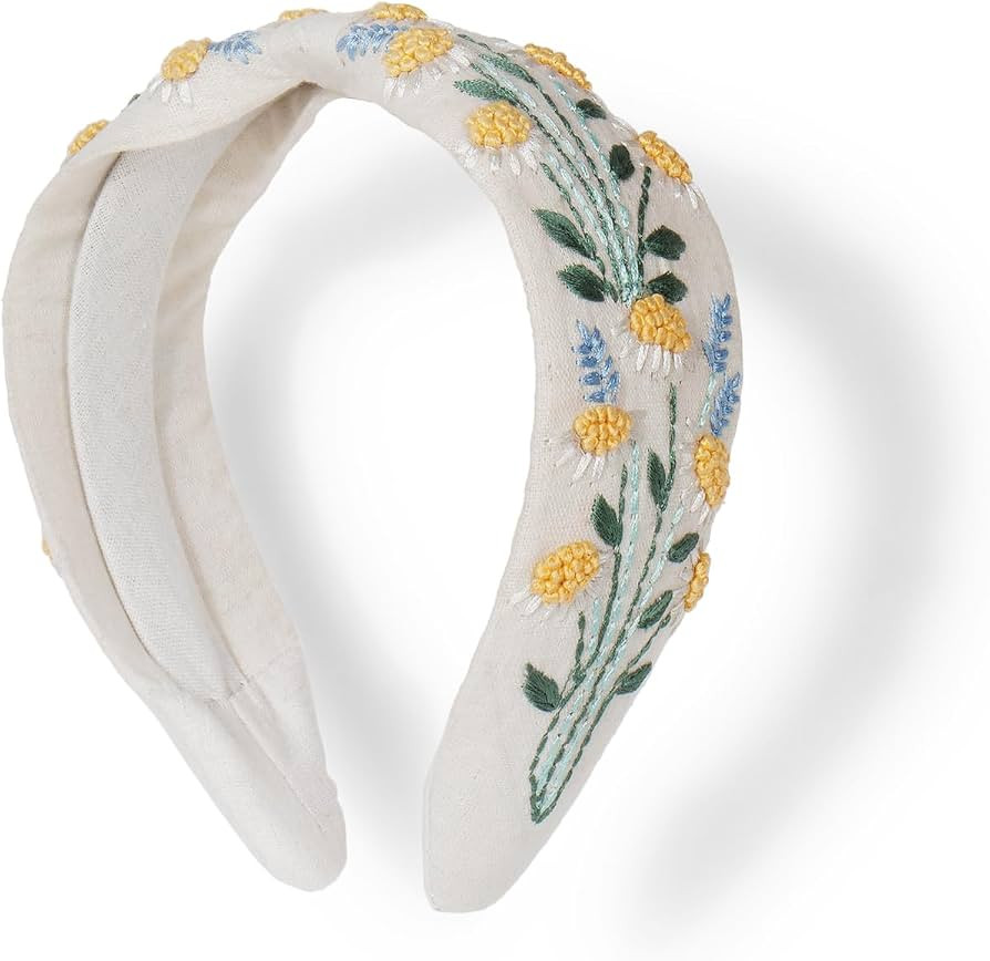 Radhu & Kabby Hand Embroidered Headband | Handcrafted Floral Hairband | Intricate Thread Work | H... | Amazon (US)