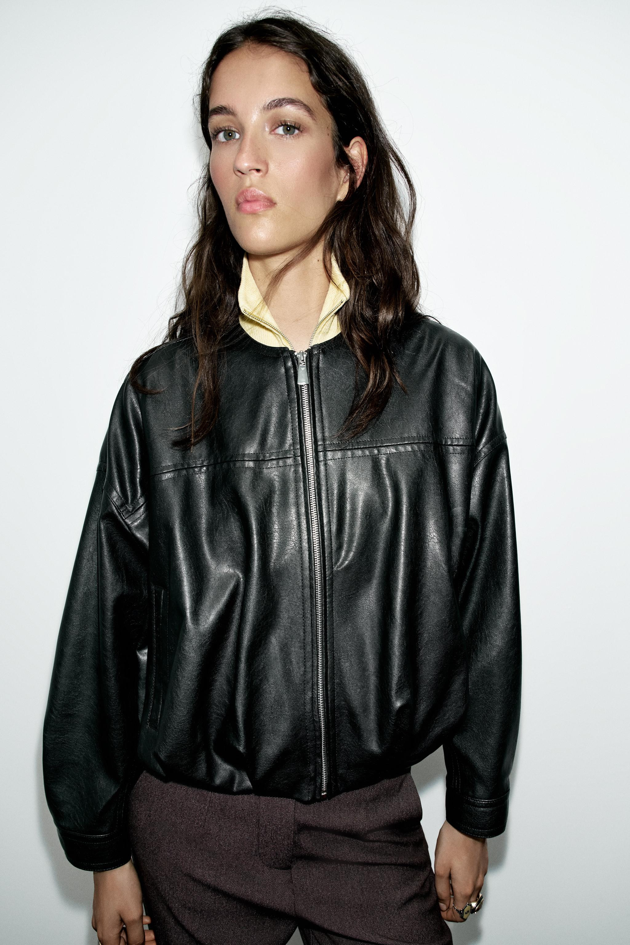 FAUX LEATHER BALLOON BOMBER JACKET | Zara Canada