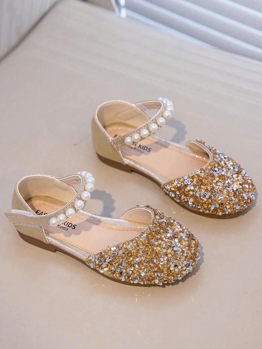 1 Pair Girls Princess Diamond Decor Flat Shoes, For Toddlers, Spring/Autumn | SHEIN