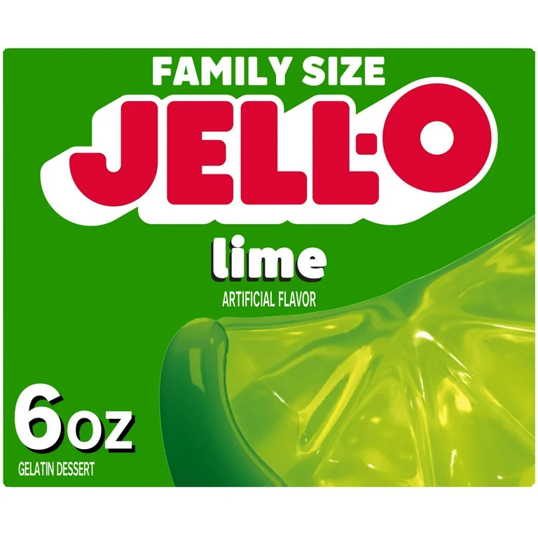 Jell-O Lime Artificially Flavored Gelatin Dessert Mix, Family Size, 6 oz Box | Walmart (US)