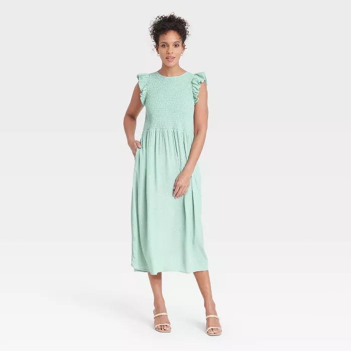 Women's Sleeveless Smocked Dress - A New Day™ | Target