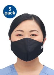 Set of 5 Antimicrobial 3-Layer Face Mask with Pouch | Scrubs & Beyond
