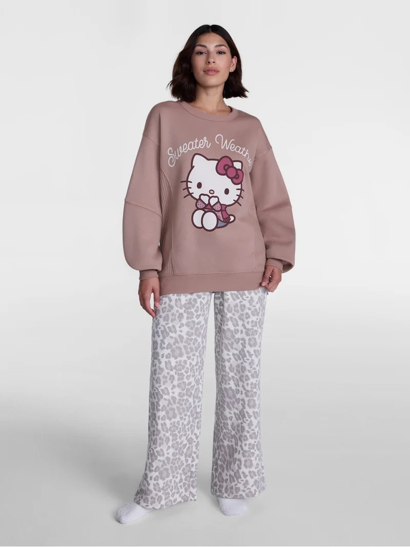 Hello Kitty Women's Graphic Sleep Top with Long Sleeves, Sizes XS-3XL | Walmart (US)