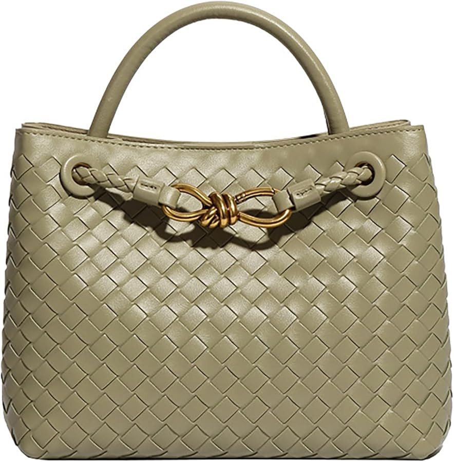 Woven Bags for Women Bowknot Small Tote Hobo Shoulder Crossbody Bags PU Leather Handwoven Satchel... | Amazon (US)