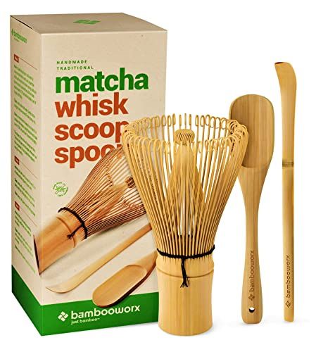 BambooWorx Matcha Whisk Set - Matcha Whisk (Chasen), Traditional Scoop (Chashaku), Tea Spoon. The Pe | Amazon (US)