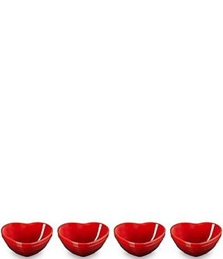 Le Creuset Stoneware Set Of 4 Heart Mini Bowl - Cerise | Dillard's