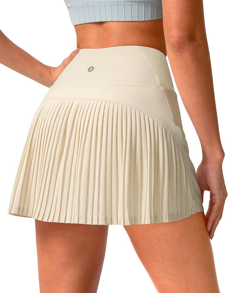 SANTINY 14" Tennis Skirt Skorts for Woman Pleated High Waited Skirts with Built-in Shorts Athleti... | Amazon (US)