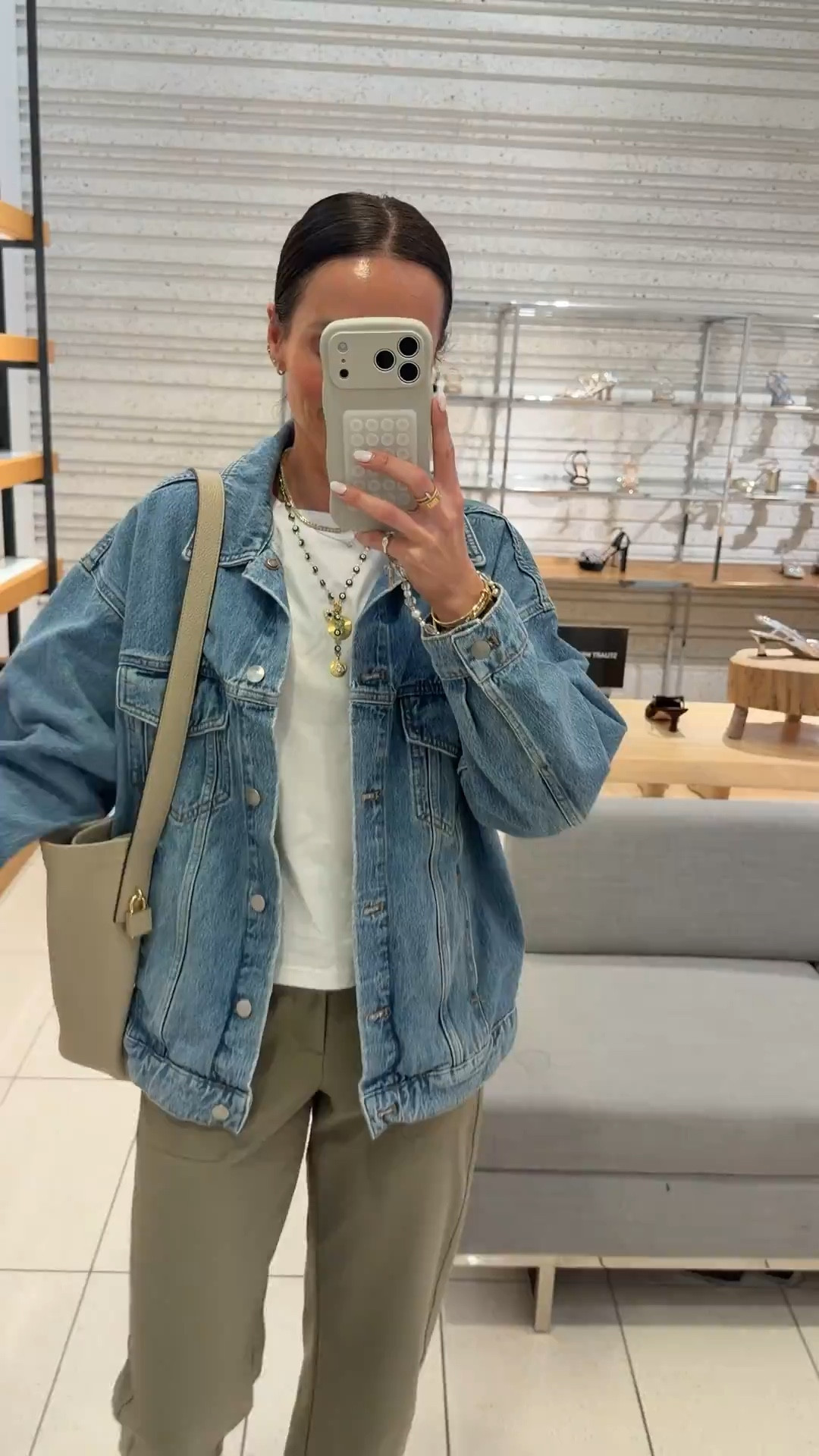 Casual outfit inspo for busy moms, shopping outfit inspo, denim jacket, spring layers, annabrstyle 

#LTKOver40 #LTKootd #LTKSeasonal