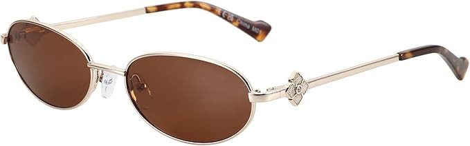ZENOTTIC Polarized Oval Sunglasses Women: Trendy Retro Y2K Metal UV400 Protection Shades for Trav... | Amazon (US)