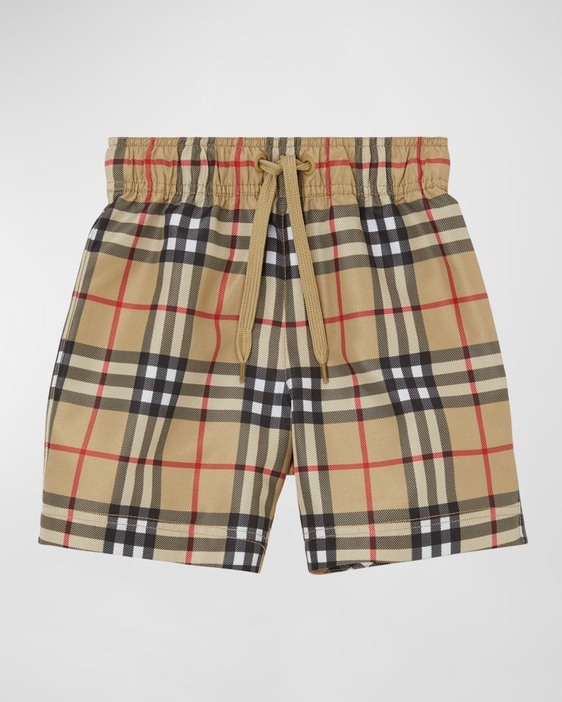 Burberry Boy's Malcolm Vintage Check Swim Trunks, Size 6M-2 | Neiman Marcus