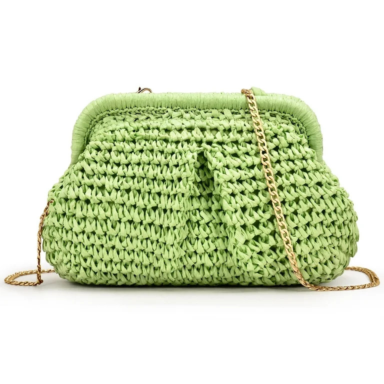 oscaurt Straw Clutch Purse for Women Woven Purse Beach Bag Summer Handbags Cloud Dumpling Pouch E... | Walmart (US)