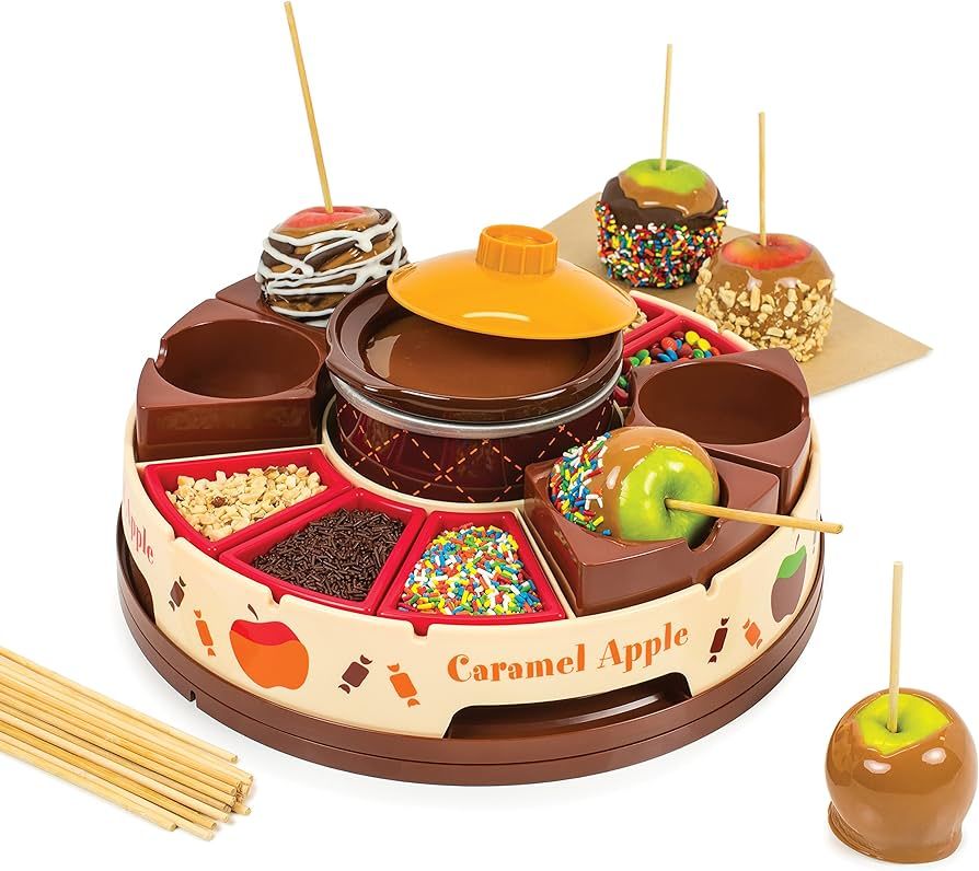 Nostalgia Chocolate & Caramel Fondue Pot, 25 Sticks, Fondue Machine with Decorating and Toppings ... | Amazon (US)