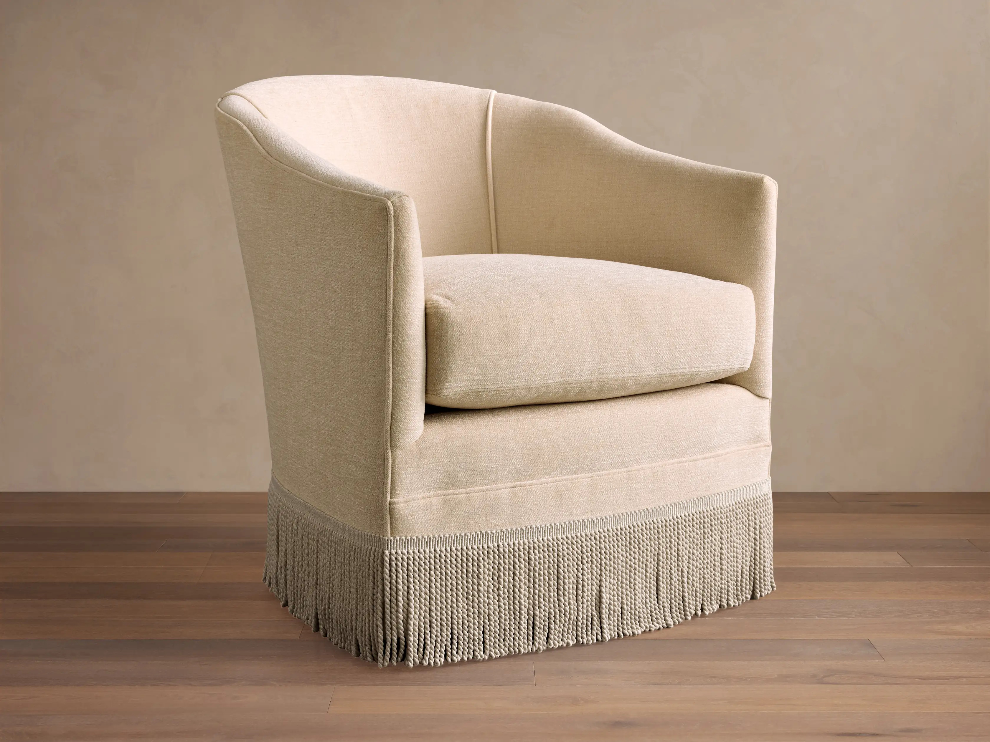 Giles Swivel Chair with Fringe | Arhaus