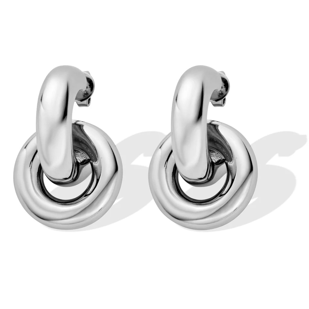 Silver Double Circle Hoops | Rosie Fortescue Jewellery