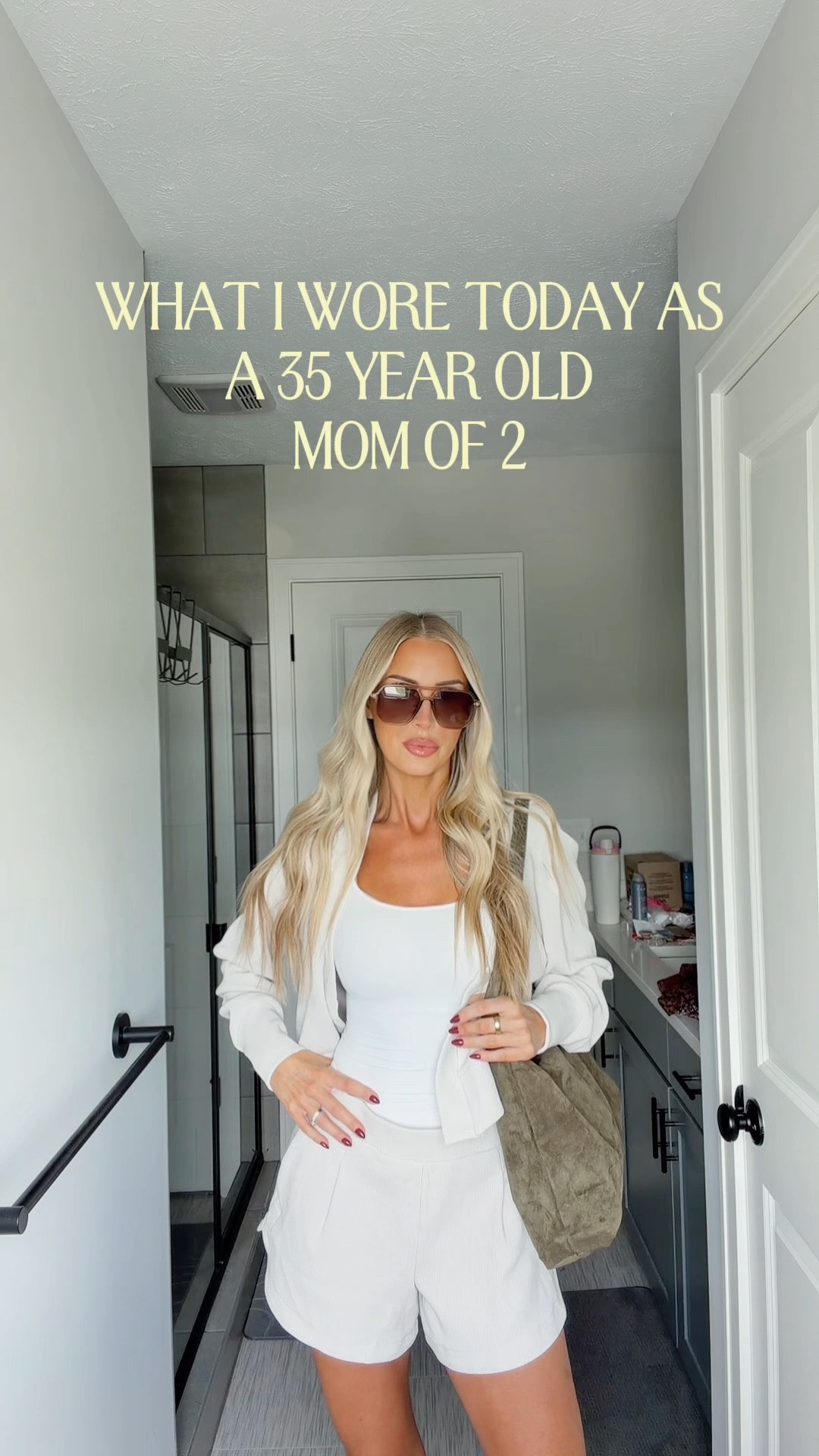 Wearing a size S in the shorts & cardigan 🤍

#LTKgrwm #LTKmomlife #LTKootd