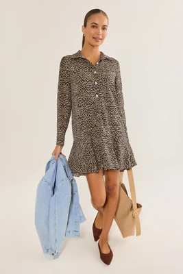 Meagan Leopard Drop Waist Dress | Avara