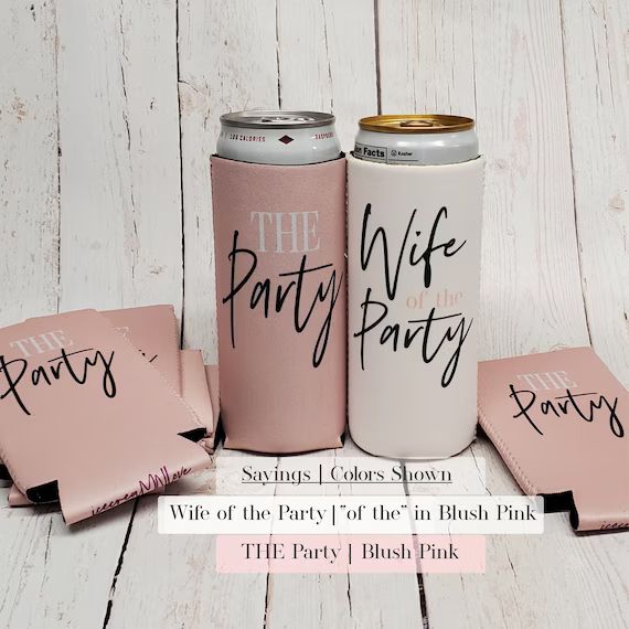Slim cooler the party & wife of the party bachelorette party slim can coolers - bachelorette part... | Etsy (US)