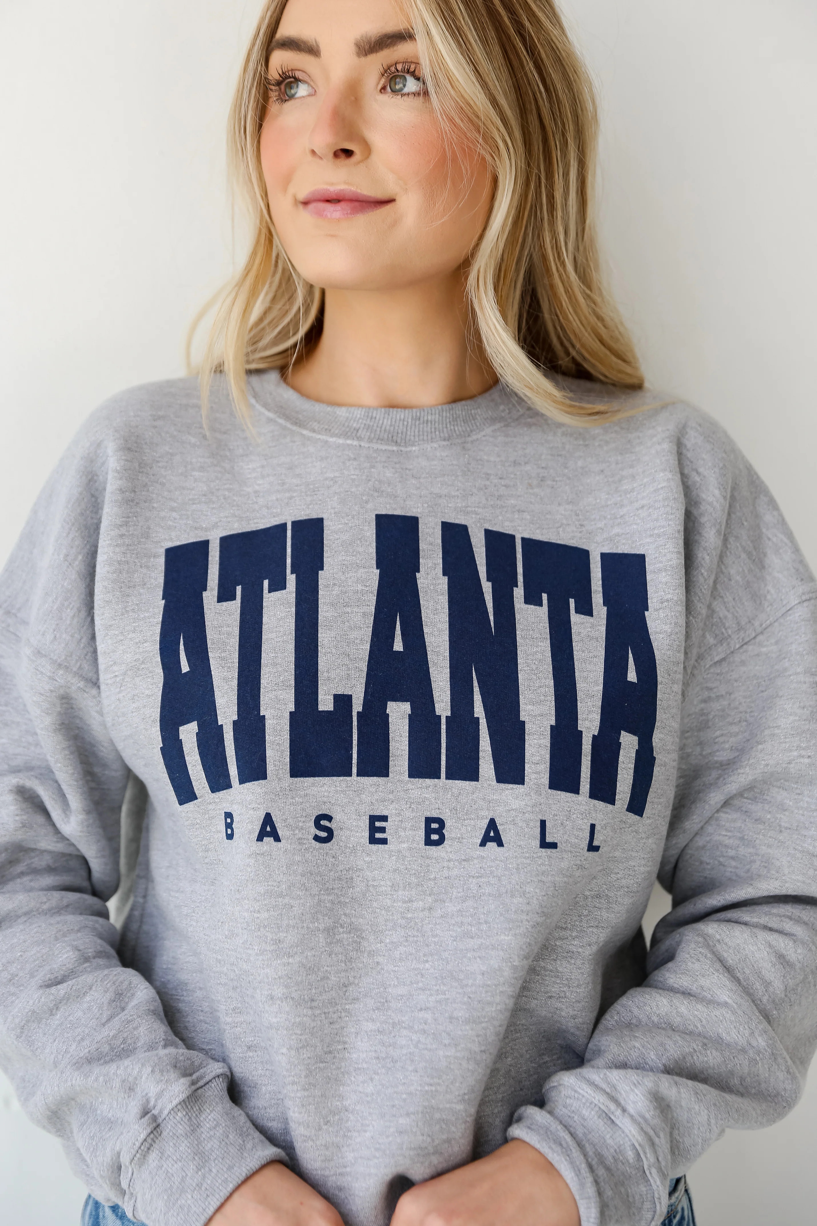 Heather Grey Atlanta Baseball Sweatshirt | Dress Up