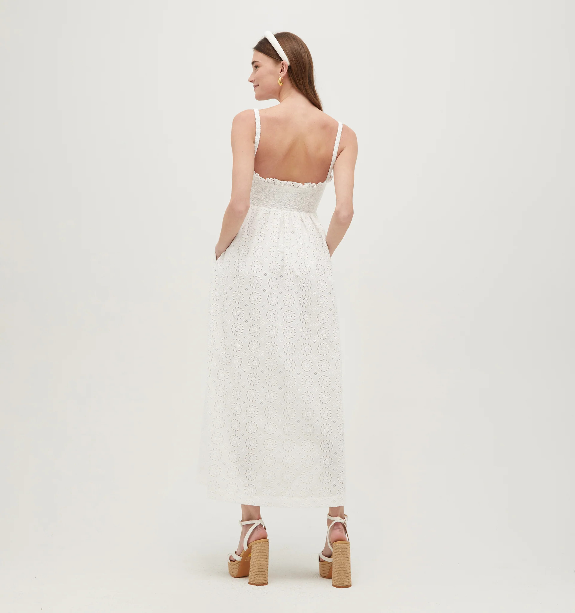 The Frida Nap Dress - White Eyelet | Hill House Home
