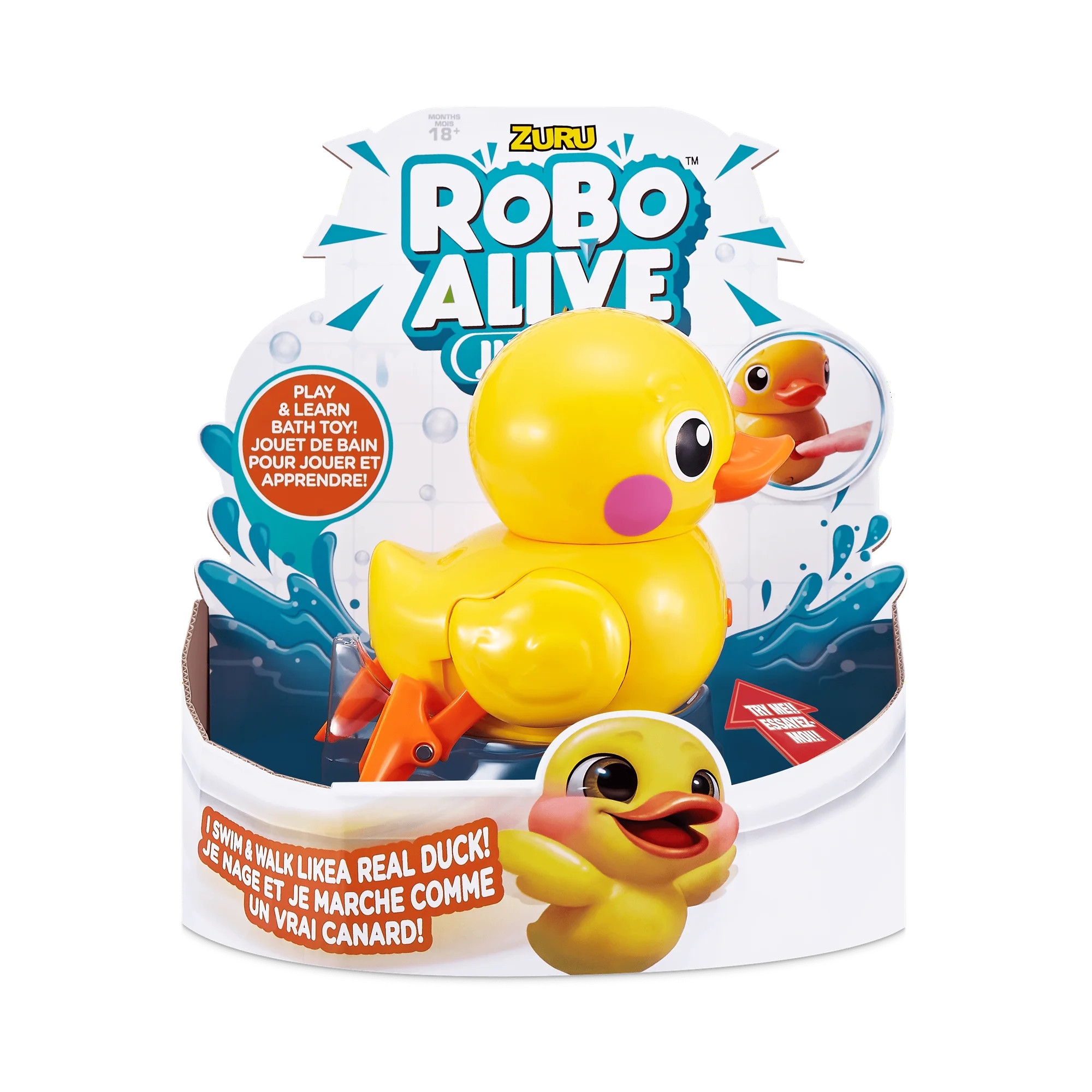 Robo Alive Junior Little Duck Battery-Powered Bath Toy by ZURU, for Child, Teens | Walmart (US)