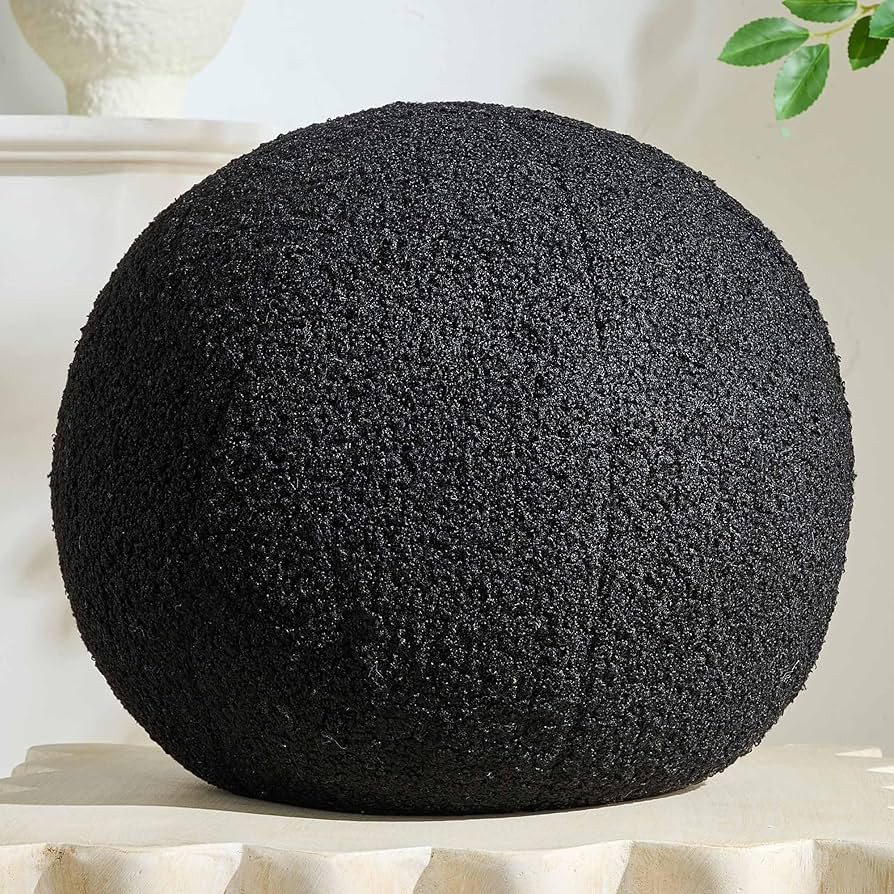 11.8 inch Ball Pillow Nordic Round Throw Pillows Boucle Ball Pillow Sphere Shaped Pillow Round De... | Amazon (US)