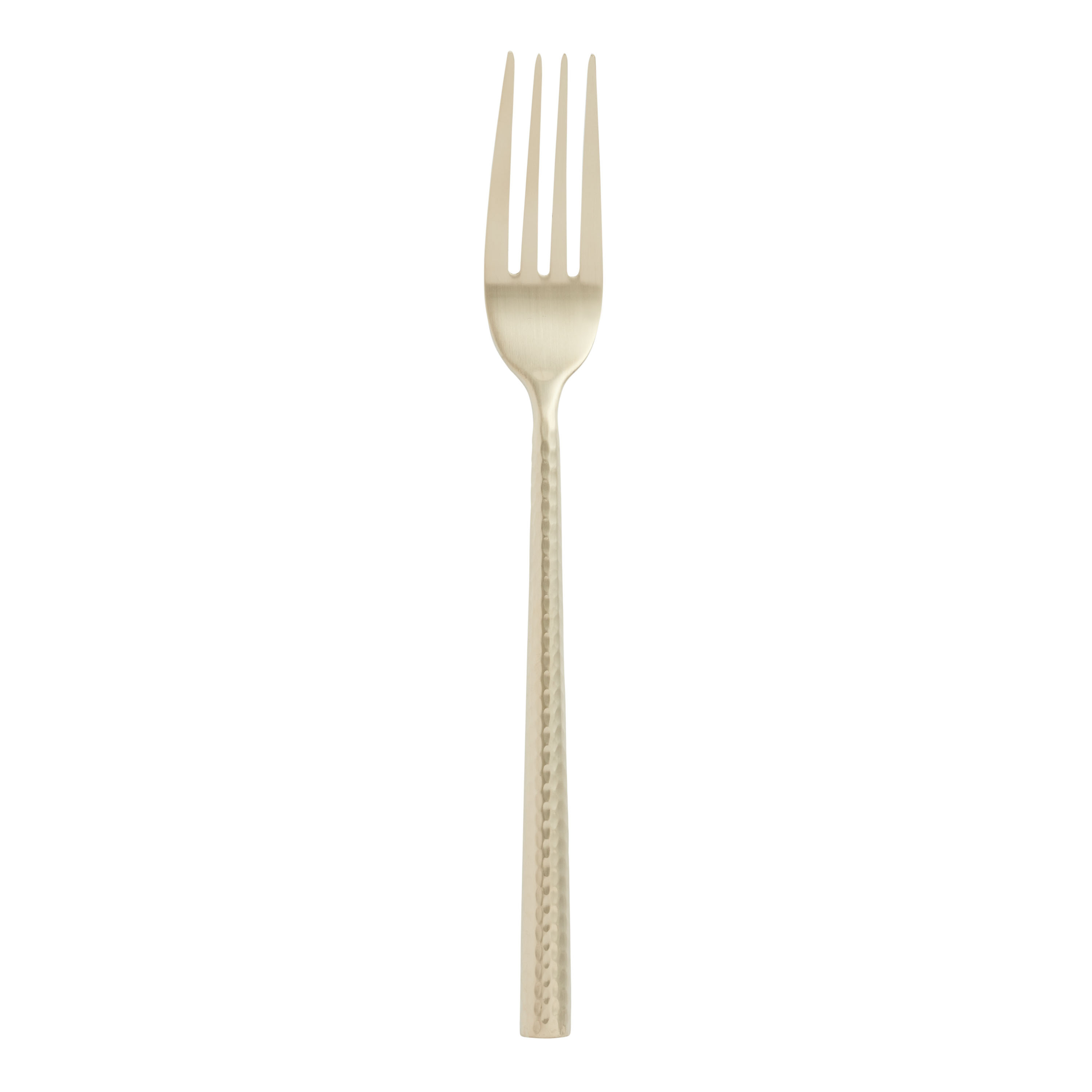 Champagne Satin Hammered Dinner Fork | World Market