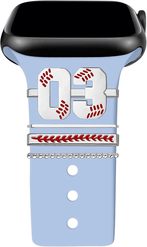 Baseball Number Watch Charms for Boy 00-30 Athletes Jersey Number Decorative Rings Loops Compatib... | Amazon (US)