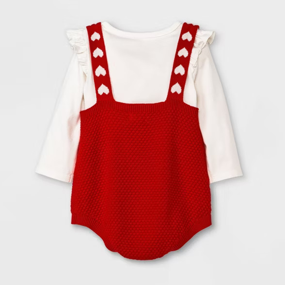 Baby Girls' Valentine Sweater Top & Bottom Set - Cat & Jack™ Red | Target