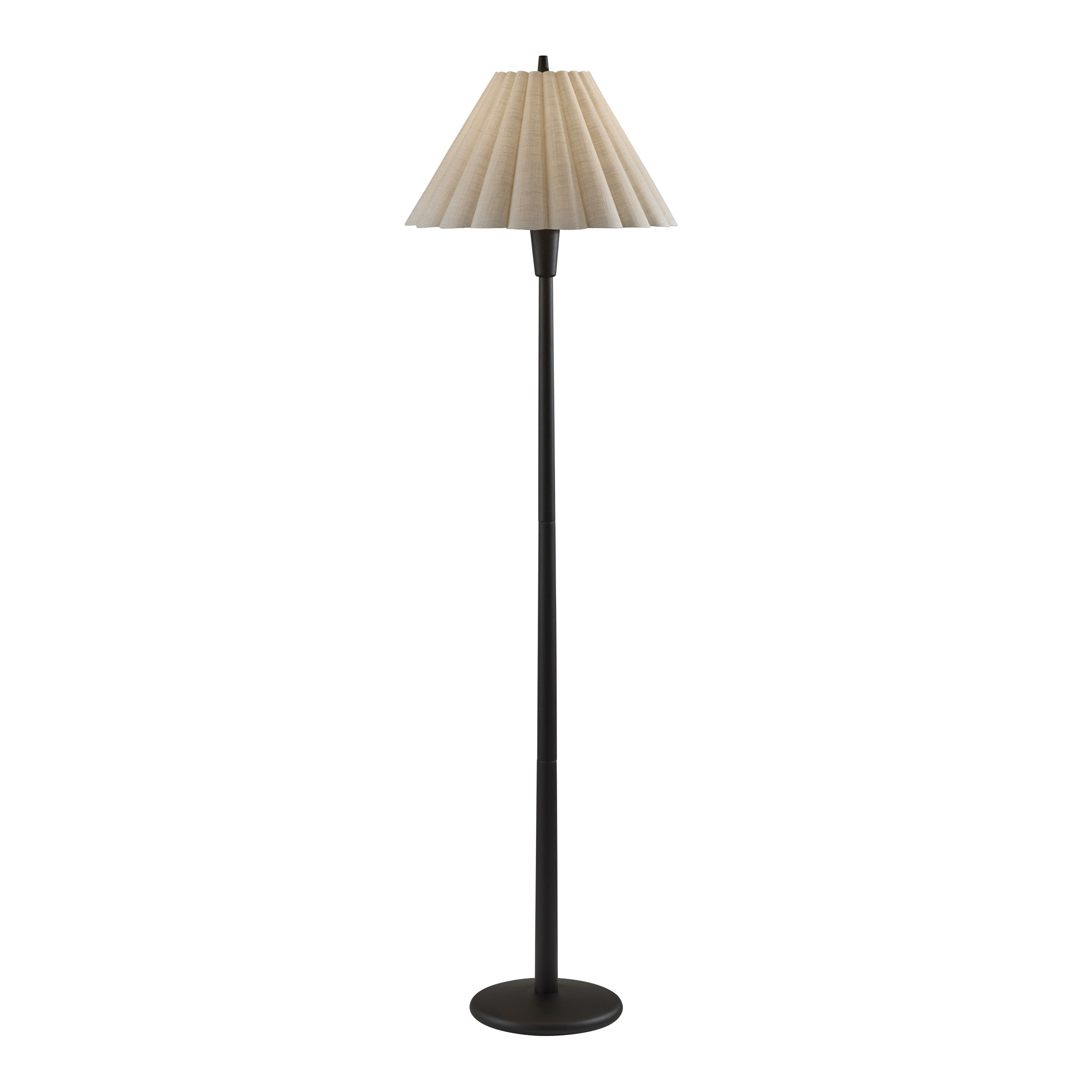 Matilda Wood and Scallop Pleated Empire Shade Floor Lamp | World Market