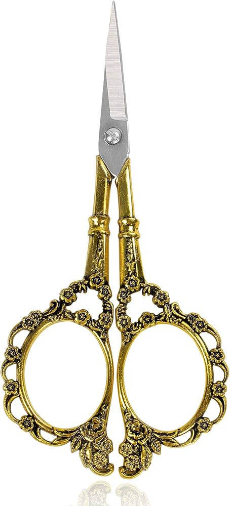 BIHRTC Vintage European Style Plum Blossom Scissors for Embroidery, Sewing, Craft, Art Work & Eve... | Amazon (US)