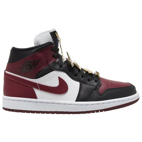 Jordan AJ 1 Mid SE - Women's Basketball Shoes - Black / Beetroot / White, Size 8.5 | Eastbay