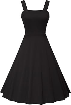 1950s Dresses for Women Vintage Goth Swing Cocktail Dress with Pockets and Chiffon Shawl | Amazon (US)