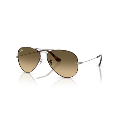 Ray-Ban RB3025 62mm Aviator Adult Pilot Sunglasses Brown Vintage Gradient Black Lens | Target