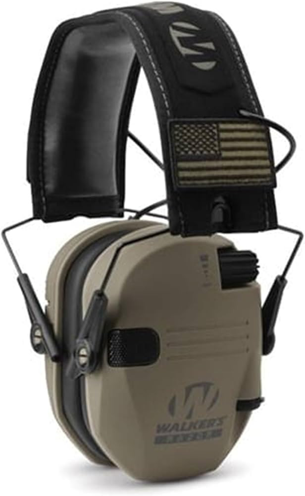 Walkers Razor Slim Shooter Electronic Folding Ear Protection Muffs, Tan Patriot | Amazon (US)