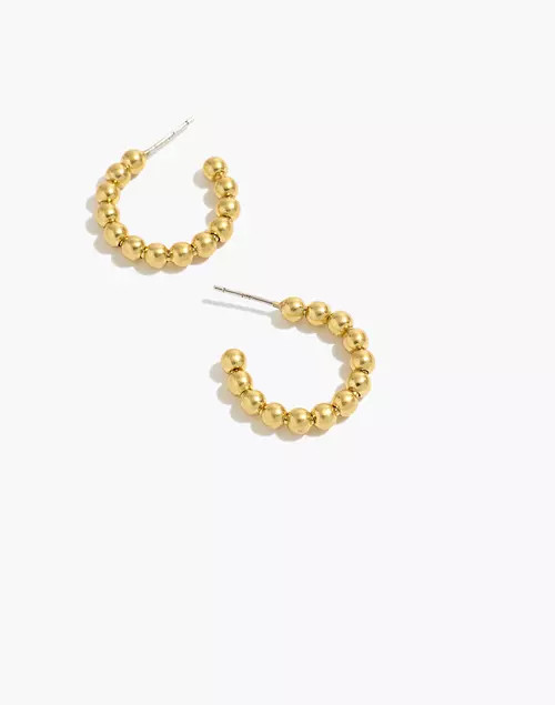 Beaded Chunky Medium Hoop Earrings | Madewell