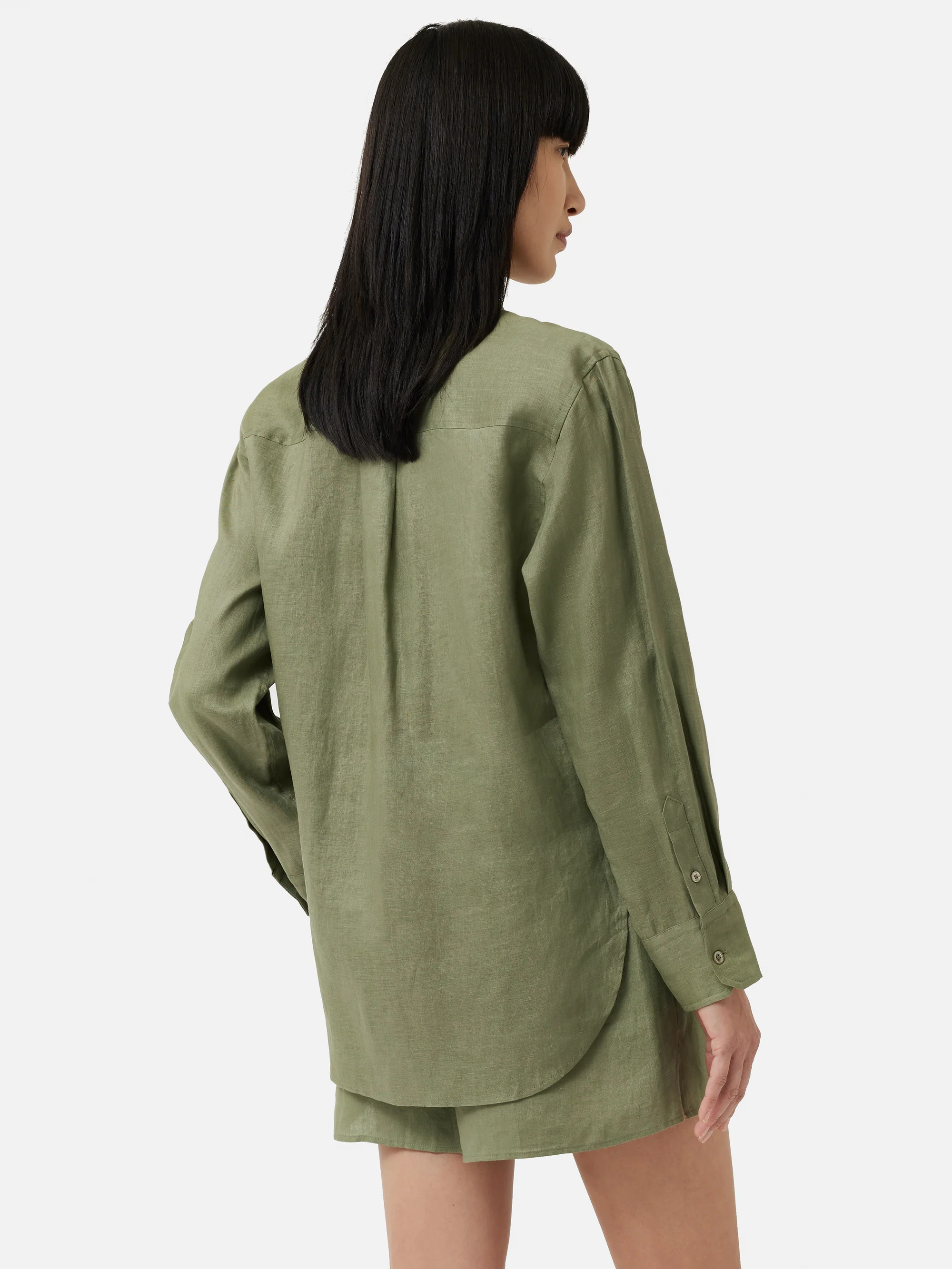 Linen Relaxed Shirt | Khaki | Jigsaw (UK)