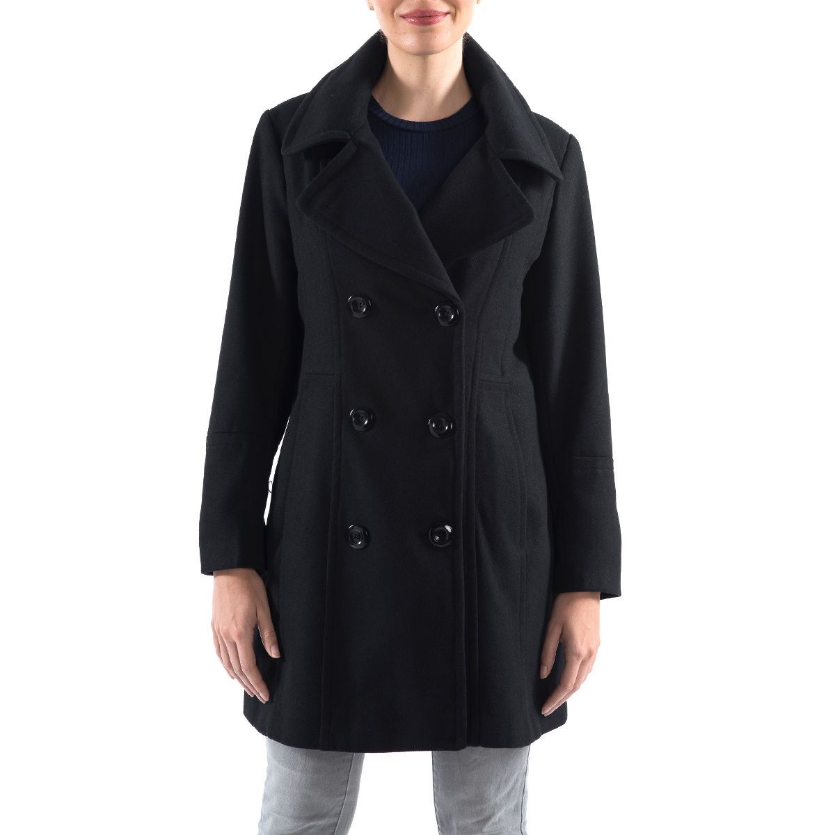 Alpine Swiss Norah Womens Wool Blend Double Breasted Peacoat Runs Large | Target