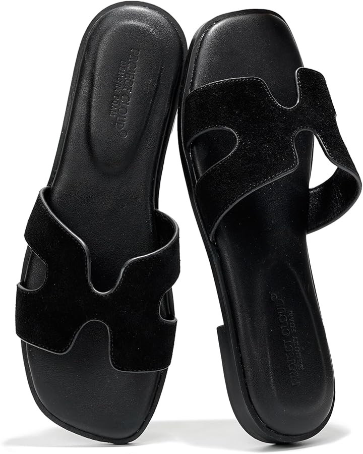 Project Cloud Fashion Flat Summer Sandals for Women 2025 - Genuine Leather Womens Sandals with Me... | Amazon (US)