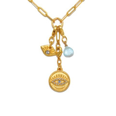 Myth and Magic Evil Eye Trio Charm Necklace | Sequin