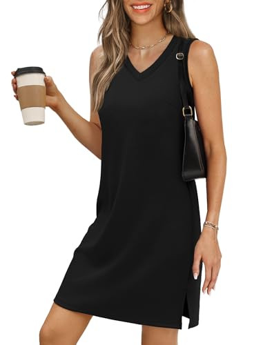 BKRIVE V-Neck Summer Casual Beach Dresses for Women 2026 Vacation Women's Sleeveless Sundress wit... | Amazon (US)