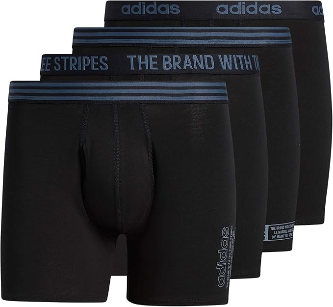 adidas Men's Core Stretch Cotton Boxer Brief Underwear (4-Pack) | Amazon (US)