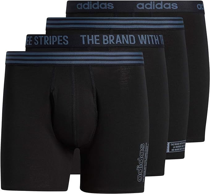 adidas Men's Core Stretch Cotton Boxer Brief Underwear (4-Pack) | Amazon (US)