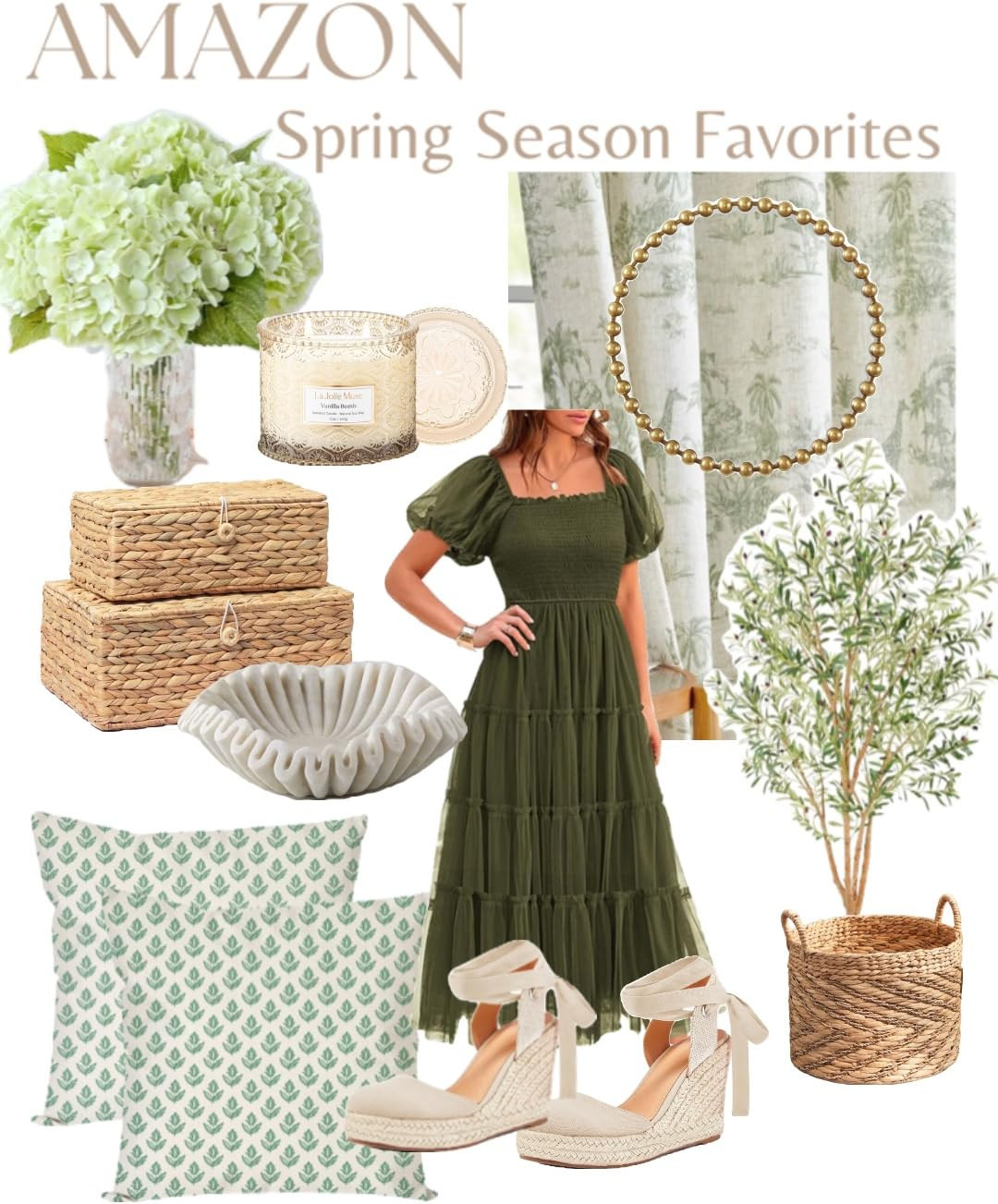 PRETTYGARDEN Women's Smocked Midi Tulle Dress 2025 Summer Puffy Short Sleeve Square Neck Ruffle Wedding Guest Party Dresses | Amazon (US)