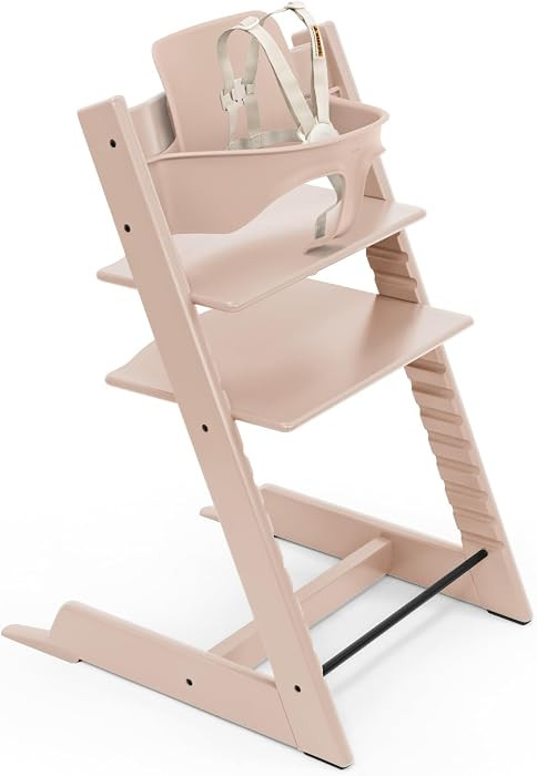 Stokke Tripp Trapp High Chair + Baby Set + Harness, Serene Pink | Amazon (US)