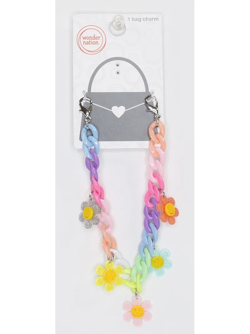 Wonder Nation Girls Flower Charms Bag Chain, Multi | Walmart (US)