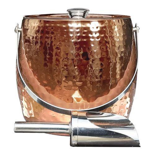 BREKX 3QT Insulated Ice Bucket for Parties with Lid and Scoop- Sweat-Free One Bottle Wine Chiller/Champagne Bucket or Ice Bucket for Cocktail Bar, Leak Proof & Easy to Clean, Rose Gold | Amazon (US)