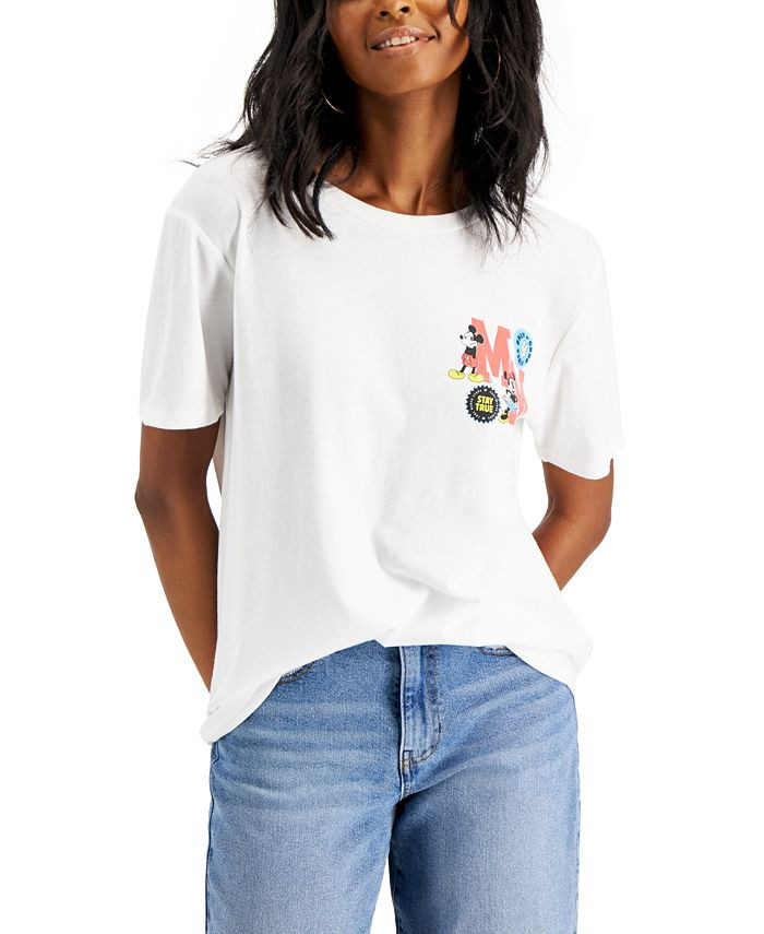 Disney Juniors' Mickey & Minnie Front-Back Graphic T-Shirt & Reviews - Tops - Juniors - Macy's | Macys (US)