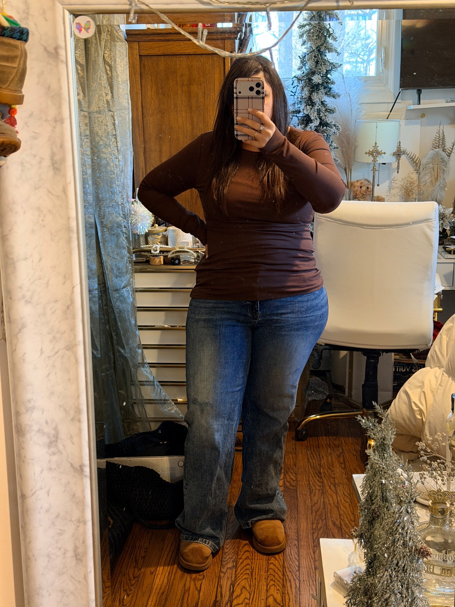 Love these layering tees. They are super comfy, affordable + I think flattering. 

And flare jeans are worming their way into my heart again ha! 

#LTKootd #LTKMidsize #LTKSeasonal
