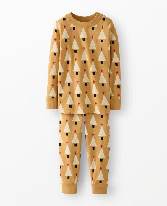 Baby Holiday HannaJams™ Pajama Set in Winter Trees On Camel - 100% Organic Combed Cotton - Size 12-18 mos by Hanna Andersson | Hanna Andersson